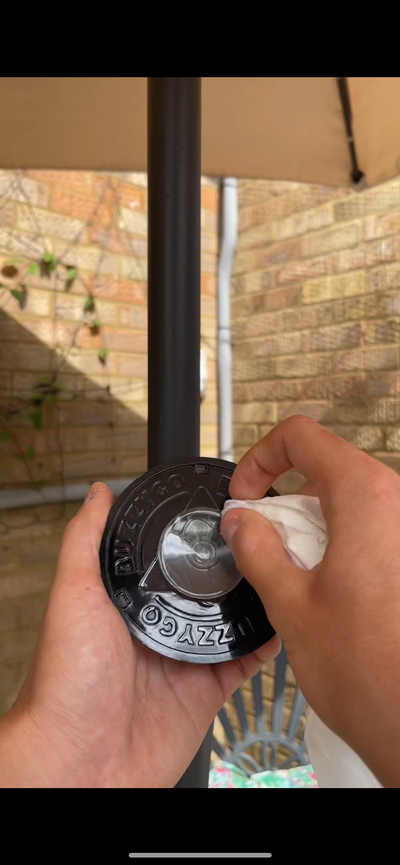 Step 2: Lubricate the suction cup with a little water or oil